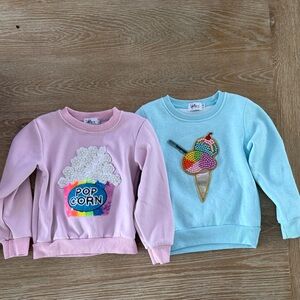 2 Pack of Lola + The Boys Pink and Blue Kids Sweaters